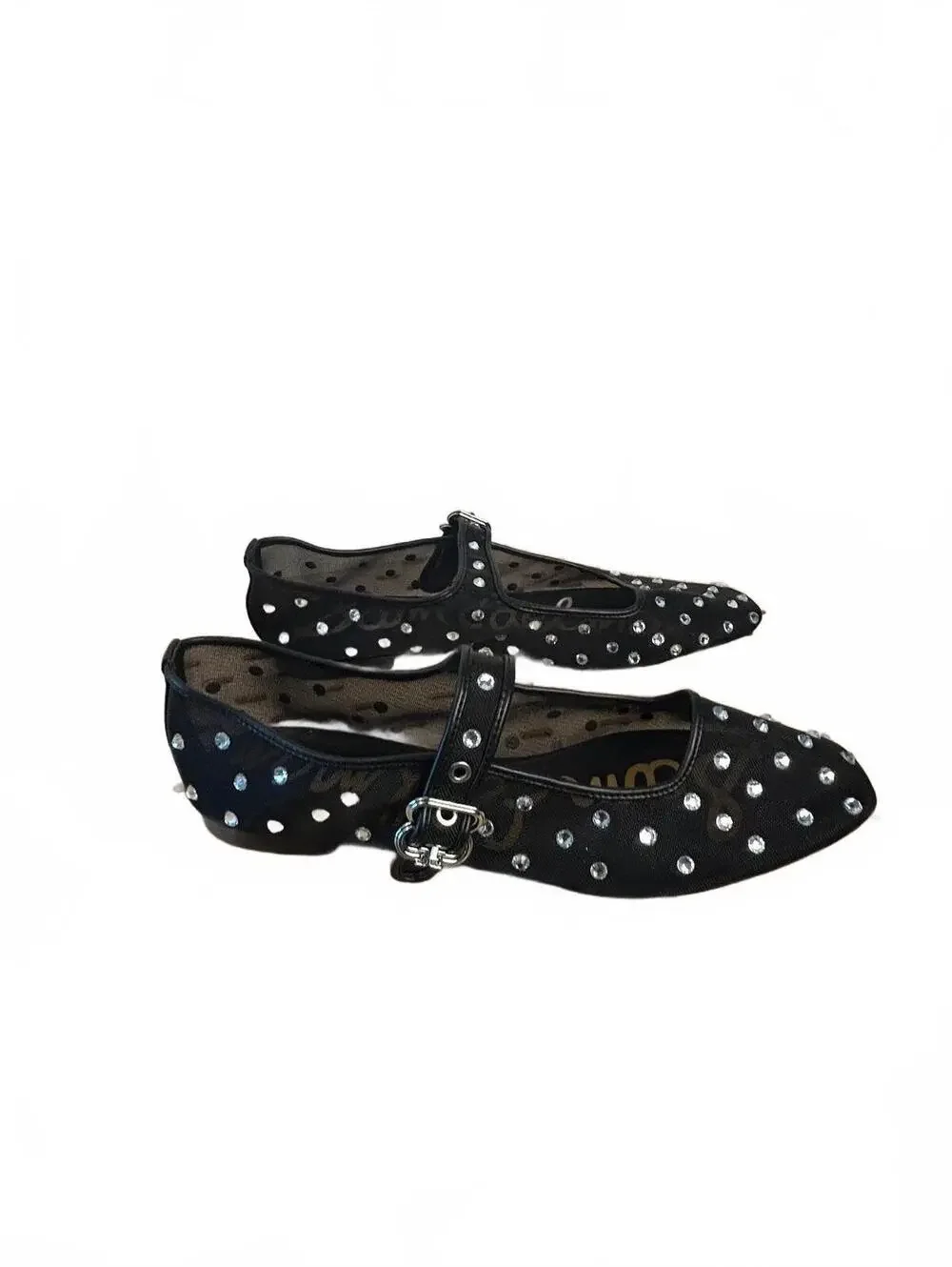 Sam Edelman Women's Black Mary Jane Flats with Rhinestone Accents NWT